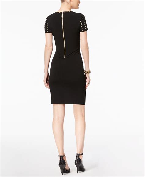 michael michael kors petite lace trim sheath dress|Michael Kors tiered maxi dress.